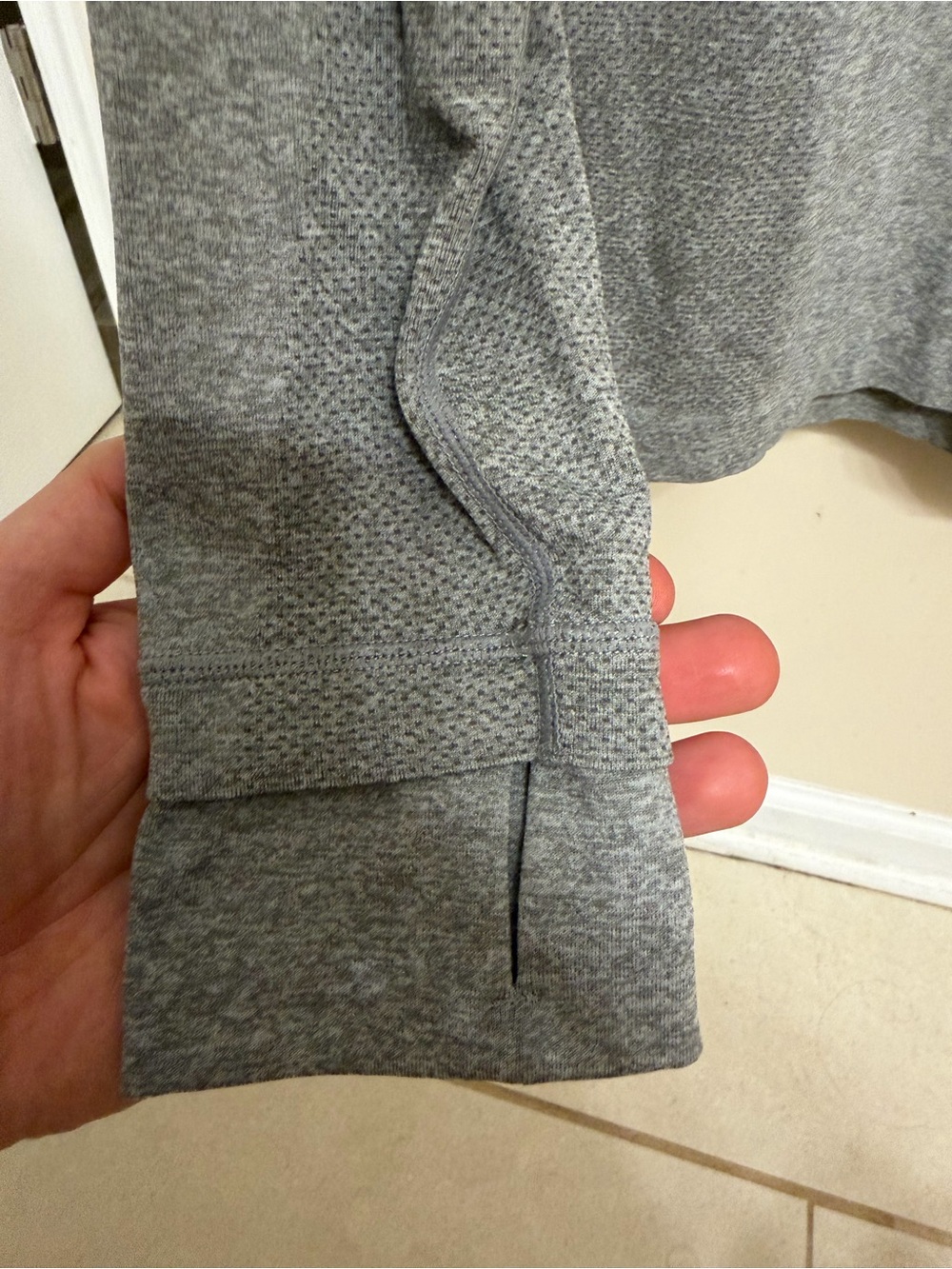 Fabletics Men's Heather Gray Quarter-Zip Pullover - Picture 5 of 6